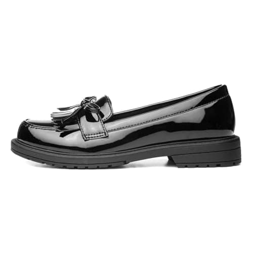 Image of Lilley Fallon Girls Black Patent Loafer - Size 4 UK - Black