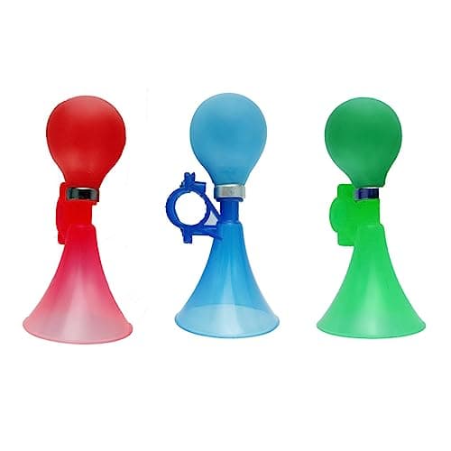 Image of 3Pcs Manually Bike Bugle Loudspeaker Siren Hooter Snail Air Horn for Kid's Bike Bell, Bicycle Bell for Girls Bicycle Airbag Horn Rubber Bulb Bugle