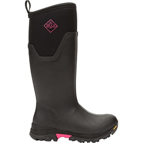 Image of Muck Boots Women's Arctic Ice Tall AGAT Thermal Waterproof Wellington, Black Hot Pink, 4
