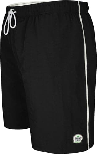 Image of D555 New Full Length Swimming Shorts (Yarrow) in Black, 5XL