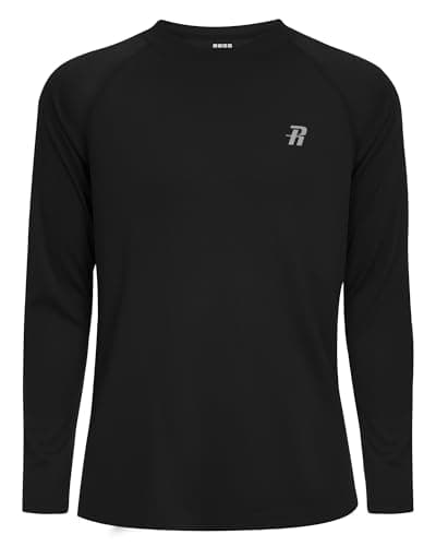 Image of Runhit Rash Vest Kids Girls Long Sleeve, UPF 50+ Boys UV Swim Top, Quick Dry Rashguard T-Shirt for Beach Running Fishing Surfing Outdoor Sport, Black Age 15-16 Years