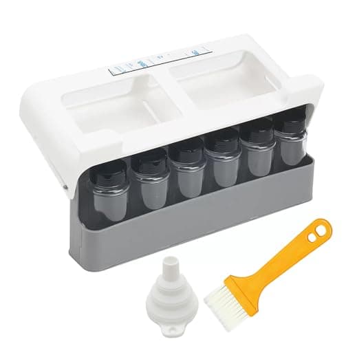 Image of Wrbugukeji 3 Pcs Spice Rack for Inside Cupboard, Kitchen Storage Under-Shelf Spice Rack with 6 Spice Jars, Funnel and Cleaning Brush for Kitchen Countertop Cupboard Pantry