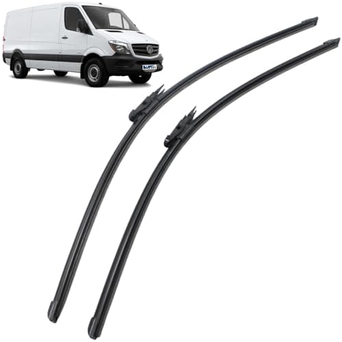 Image of BIAREN Front Windscreen Wiper Blade For Mercedes-Benz Sprinter (2006-2017) VW Crafter (2006-2016) Audi Q7 (2006-2015) – 26" & 24" (650mm/600mm) - A9068201000 2E1998002 (2 Pieces)