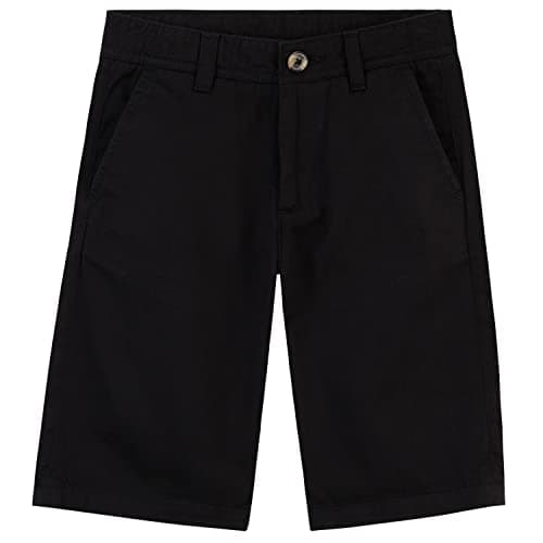 Image of CityComfort Boys Chino Shorts with Adjustable Waist, Breathable Cotton (Black, 9-10 Years)