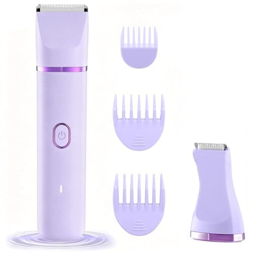 Image of Rechargable Bikini Trimmer Women Body Hair Trimmer Painless Pubic Hair Trimmer for Women Bikini Arms Legs Underarms Lady Shaver for Womens,Replaceable Snap-in Ceramic Blades,IPX7,Wet and Dry Use