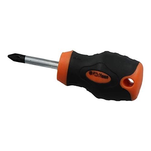 Image of PZ2 x 38mm Pozi Headed Stubby Screwdriver with Magnetic Tip + Rubber Handle