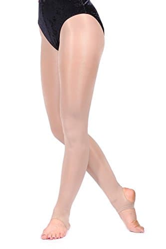 Image of Girls 1 Pair Silky Dance Shimmer Stirrup Tights In 2 Colours - 9-11 Years - Light Toast