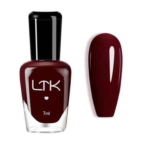 Image of Burgundy Nail Polish - Wine Red Nail Polish - Glossy Quick Dry Nail Varnish - Classic Christmas Nail Art Varnish For Women Manicure DIY - No UV Lamp Needed