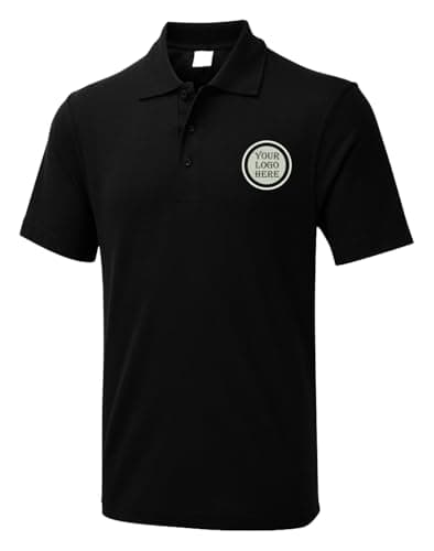 Image of Personalised Embroidered Unisex Workwear Polo T-Shirt With Free Left Chest Text and Custom Logo - 50% Polyester and 50% Cotton