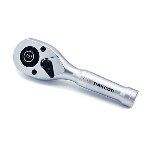 Image of DAKCOS Stubby Reversible Ratchet 1/2" Drive Ratchet Wrenches with 72 Teeth CR-V matt Ratchet Stubby Handle Quick Release