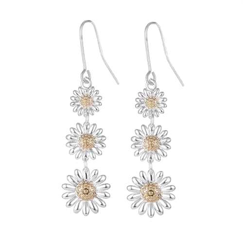 Image of Philip Jones Triple Daisy Drop Earrings
