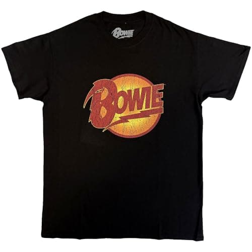Image of David Bowie T Shirt Diamond Dogs Vintage Distressed Logo Official Mens Black S