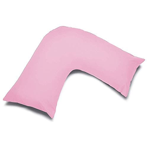 Image of CnA Stores Orthopaedic V-Shaped Pillow Extra Cushioning Support For Head, Neck & Back (Pink, V-pillow With Cover)