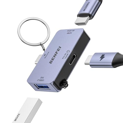 Image of BENFEI USB C to HDMI 4K@60Hz, 10Gbps USB-A, 100W Power Delivery Compatible with iPad Pro, MacBook Pro/Air, iMac, iPhone 16/15 Pro/Pro Max, XPS, Thinkpad and More