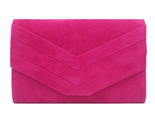 Image of Fioeyr Stylish Faux Suede Envelop Style Bridal Wedding Evening Clutch Party Purse Hand Bag