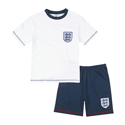 Image of England F.C Kids Pyjamas Short PJs, World Cup 2022 Pjs for Boys and Girls, Official England Merchandise (5-6 Years) White