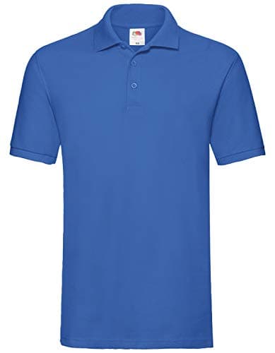 Image of Fruit of the Loom Men's Premium Short Sleeve Polo Shirt, Royal, Medium