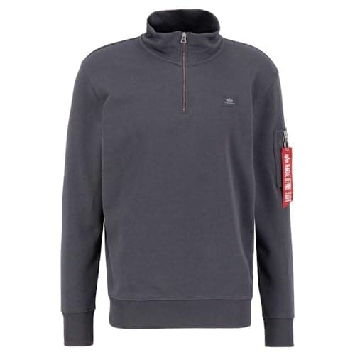 Image of Alpha Industries X-Fit Half Zip Sweatshirt for Men Vintage Grey