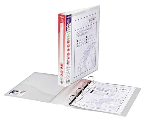 Image of Snopake A4 4 D-Ring 25 mm Executive Presentation RingBinder – Clear [Pack of 1] Ref: 13386s