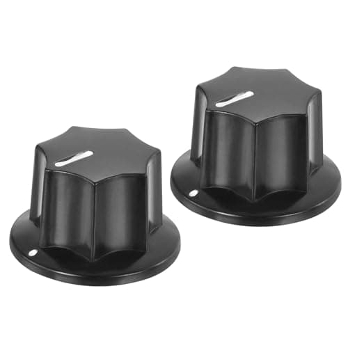 Image of sourcing map Potentiometer Knobs Bakelite 24x15mm Volume Control Knob Cap for Guitar Bass,Volume Control,Mechanical Switch, Appliances,Audio 6mm Hole with 2pcs Set Screw Black 2PCS