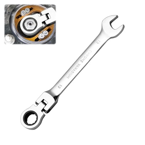 Image of Nretluo 13mm Ratchet Spanner, Flex-Head 13mm Spanner，Heavy-Duty Adjustable Socket Head Ratcheting Wrench Ratchet Spanners Suitable for DIY, Plumbing, Automotive, Bicycle Repairs