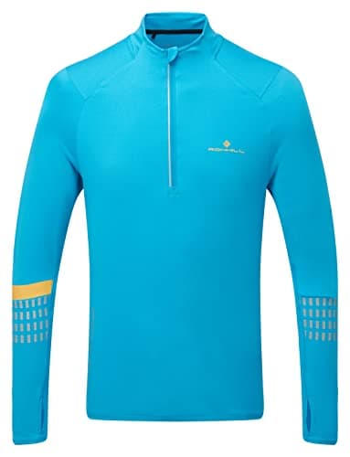 Image of RONHILL Running, Men's Tech Afterhours 1/2 Zip Tee, Kingfshr/Sunray/RFLCT, S