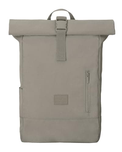 Image of JOHNNY URBAN Roll Top Backpack Women & Men Grey - Robin Medium - Durable Rolltop Daypack - Casual Rucksack Day Bag - 16 Inch Laptop Compartment - Water-Repellent