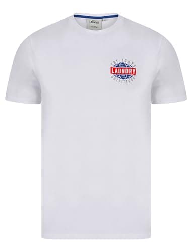 Image of Tokyo Laundry Men's 'Midi' Retro Graphic Cotton Crew Neck T-Shirt Bright White