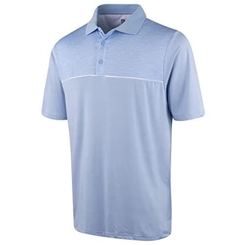 Image of Island Green Men's CoolPass Stretch Quick Dry Breathable Polo Shirts, Sky Blue, S