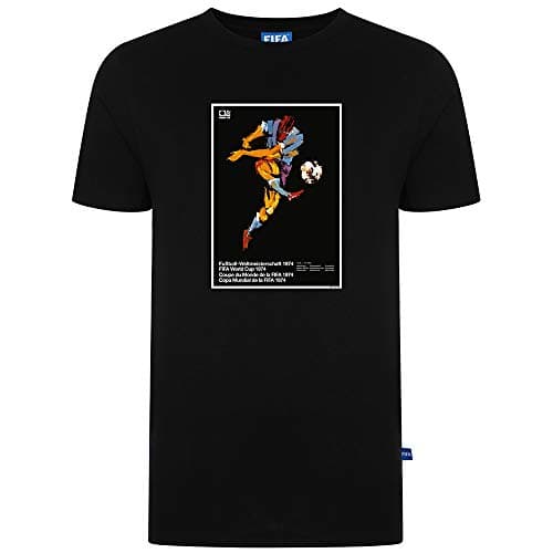 Image of Score Draw FIFA 1974 Poster T-Shirt Black Medium Polyester