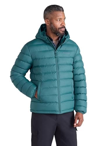 Image of Mountain Warehouse Season Mens Padded Jacket - Water Resistant Puffer Coat, Lightweight, Lab Tested to -30C, Microfibre Filler - Spring Summer, Travelling, Walking Bright Green M