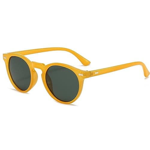 Image of YAMEIZE Polarized Sunglasses Women Vintage Round -Classic Retro Small Round Tinted 90s Sunglasses Unisex UV400 Protection