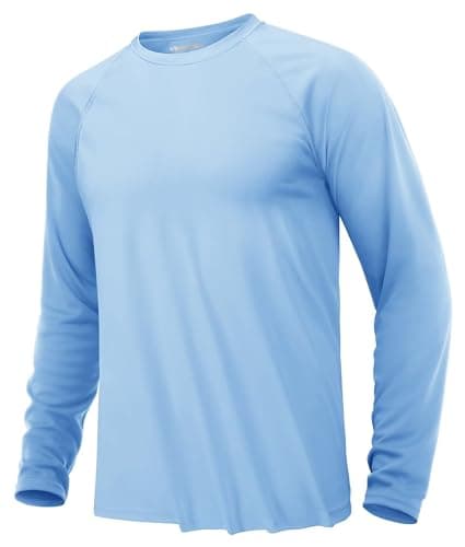 Image of KEFITEVD Men's Quick Dry Long Sleeve T Shirts Summer Lightweight Swimwear Tops for Sports Blue, L