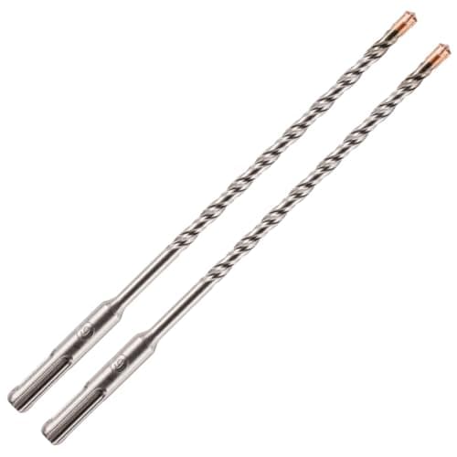 Image of Pack Of 2-6mm x 310mm Long SDS Plus High Performance Hammer Drill Bits, Professional Tungsten Carbide Cross Tipped Masonry Drill Bit For Brick, Concrete, Stone, Granite. 6mm SDS Drill Bit