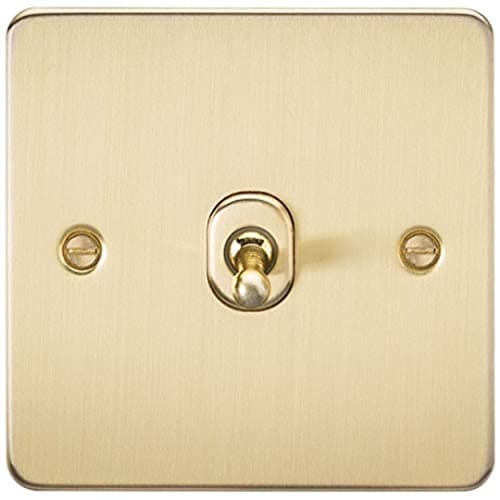 Image of Knightsbridge FPAV1TOGBB Flat Plate 10A 1G 2 Way Toggle Switch-Brushed Brass