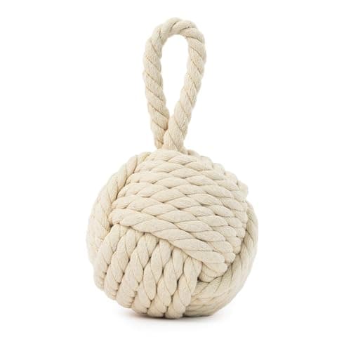 Image of LIVIVO Weighted Door Stop, Heavy Sand-Filled Stopper, Fabric Cover for Home or Office (Rope Knot)