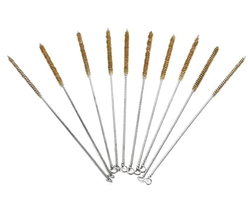 Image of Preamer 6mm/ 0.25" Diameter Brass Wire Tube Brush Cleaning Tool for Tube Bottle Pipe Welding Slag and Rust Remove Cleaner Tool , 10pcs