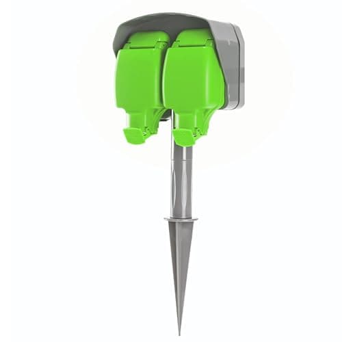 Image of STATUS 15m Extension Lead, Dual Socket, Green Outdoor Extension Lead, Waterproof, 13 Amp, IP54 Rated, Ideal for Lawn, Garden, Power Tools, DIY Use (2W15M13AIP54SS4)