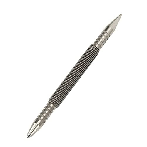 Image of Spring Loaded Dual-Head Center Punch - Carbon Steel 3/16in and 1/16in Head Size - Wood, Metal, Glass