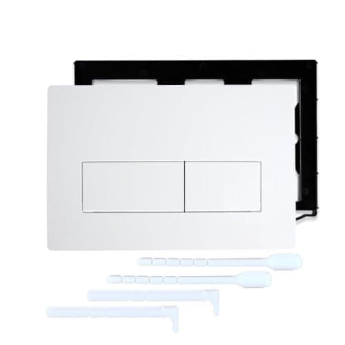Image of Toilet Cistern Flush Plate, Dual Buttons, Replacement for Sigma 01/20/30/50 Series (White)
