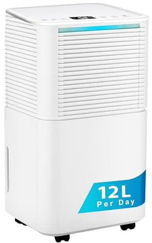Image of Nyxi 12L Dehumidifier with Digital Humidity Display, Sleep Mode, Clothes Laundry Drying, Continues Drainage, 24 Hrs Timer, Removes Condensation, Damp, Moisture, Ideal for Homes, Offices, Basements