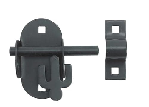 Image of Wyre Direct Oval Pad Bolt - Gate Lock for Secure & Sturdy Closure, Black Gate Bolt Ideal for Wooden Gates, Stable Door Bolt, Bolt Lock for Gate - Reliable Shed Bolts for Doors & Gate Bolts Set (4inch)