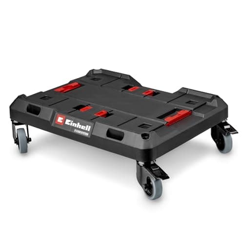 Image of Original Einhell E-Case Roller Board Max. 120 kg, Lockable Swivel castors, combinable with Einhell E-Case System, for Transporting Boxes and crates, with Fastening Points for Lashing Straps