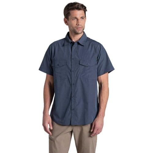Image of Craghoppers Mens Kiwi II Short Sleeve Hiking Shirt, Ombre Blue, XL EU