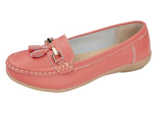 Image of Jo & Joe Womens Nautical Leather Loafer (Coral 6 UK)