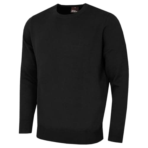 Image of Oscar Jacobson Mens Westfield Crew Neck Sweater - Black - XL
