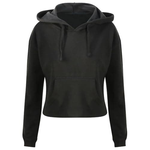 Image of AWDis Just Hoods JH016 Ladies Cropped Hoodie - Jet Black - M