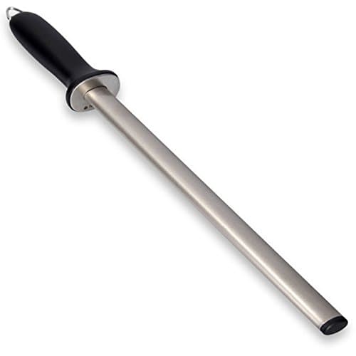 Image of Navaris Diamond Knife Sharpener Steel - Japanese Chefs Knife Sharpener with Ergonomic Handle - Honing Rod for Chef's Knives Carving Knives and More - Diamond Sharpening Rod