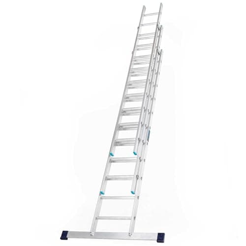 Image of TB Davies 7.0m/23.0ft, TASKMASTER 3 Section Extension Ladders, Aluminium Stabiliser Bar, Comfort D-Shaped Rungs, Reach Height 7.5m/24.4ft, EN131 Professional