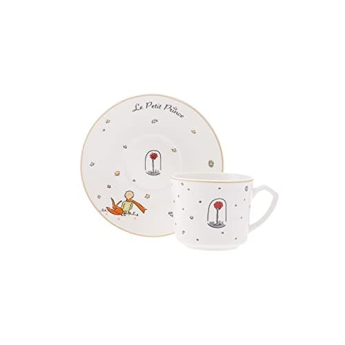 Image of KARACA Little Prince 12-Piece Porcelain Espresso/Turkish Coffee Cup & Saucer Set 80 ml – Whimsical White & Multicolor Design